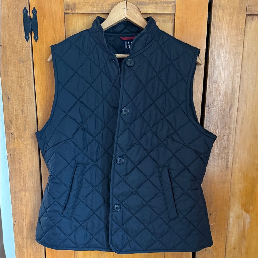 Gap Quilted Vest Y2K Mandarin Collar Large - Picture 6 of 9